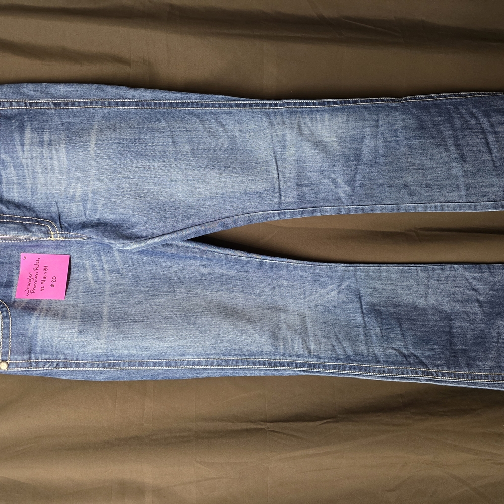 Blue Boot Cut Jeans with Faded Denim Look